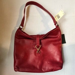 Ralph Lauren Red Vintage Leather Shoulder Bag NWT